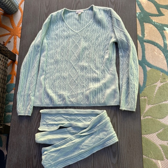 Charter Club Embellished Beaded Sweater & Scarf Set - Picture 1 of 7